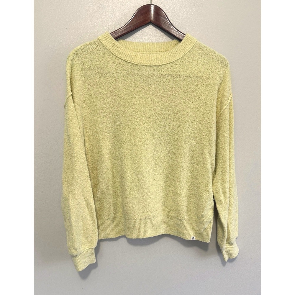 Roots Women's Yellow Organic Cotton Blend Boucle Sweater Shorts Set Size Small‎